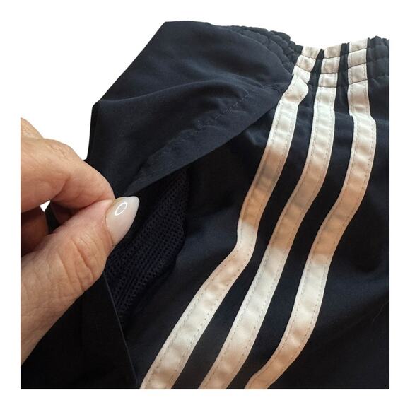 Mens Adidas Navy Blue XL Straight Track Pants Elastic Waist Pockets - Picture 3 of 13